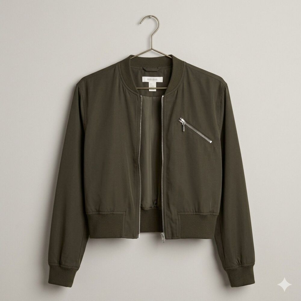H&M Women's Lightweight Green Jacket Size Small EUC